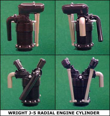 Williams Bros Wright J-5 Scale Radial Engine Cylinders 2-5/8" (1/5) Scale - 72600